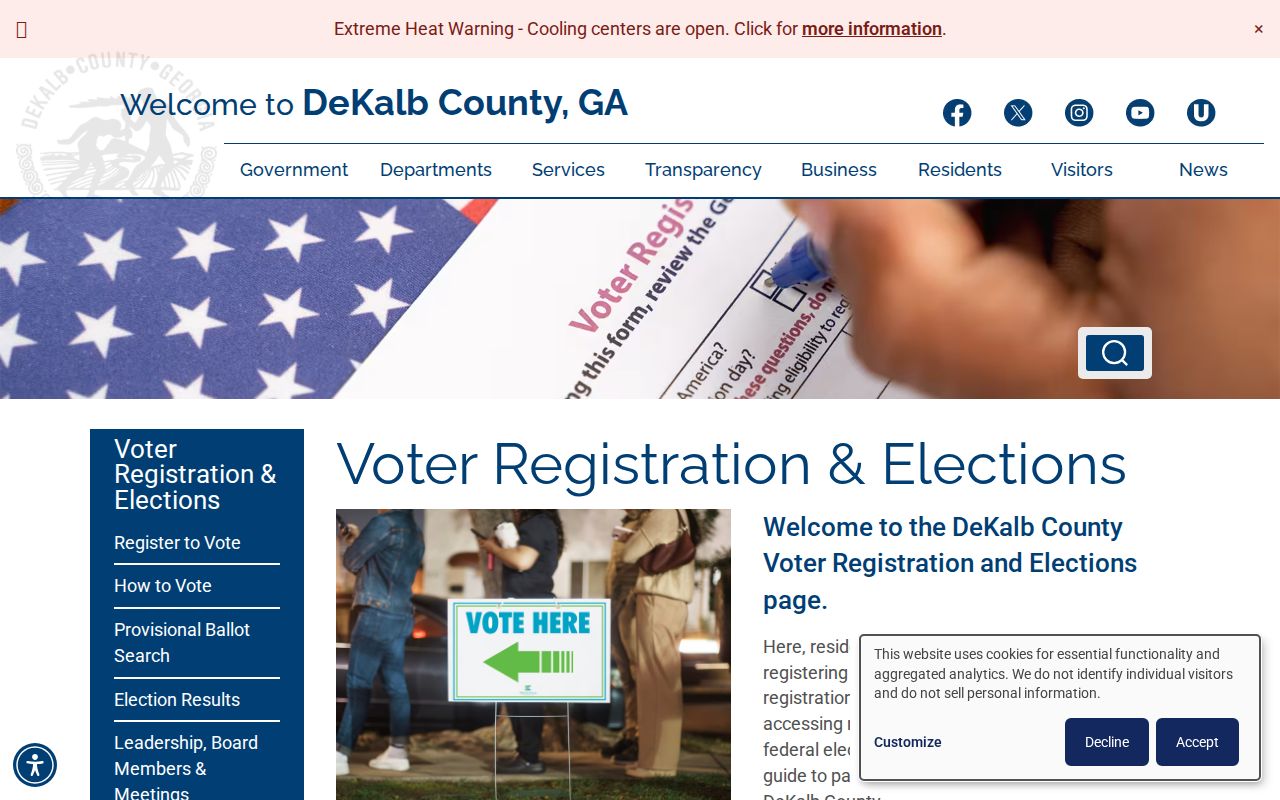 DeKalb elections office resources for Dunwoody voter records